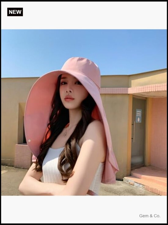 Wide Brim Sun Hat with Neck Flap, UPF 50+, Ponytail Hole, Lightweight Hiking main image 6